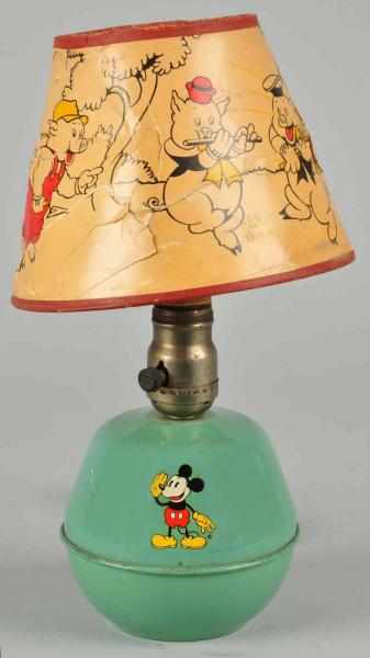 Appraisal: Metal Disney Mickey Lamp Little Pigs Shade Description by Soreng-Manegold