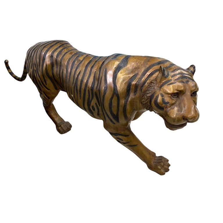 Appraisal: Large Bronze Tiger Sculpture Large Bronze Tiger Sculpture Measures inches