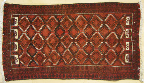 Appraisal: Hamadan throw rug ' x ' together with a Turkoman