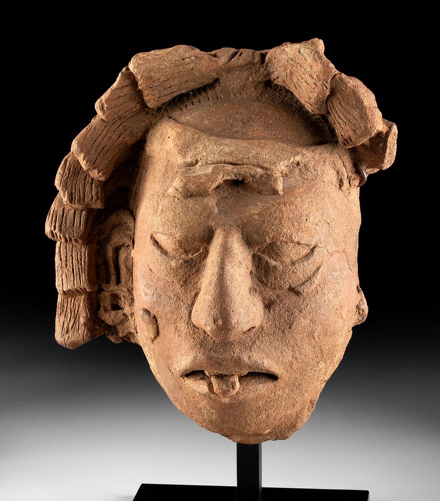 Appraisal: Exhibited Maya Pottery Portrait Head of Ancestor TL'd Pre-Columbian Chiapas