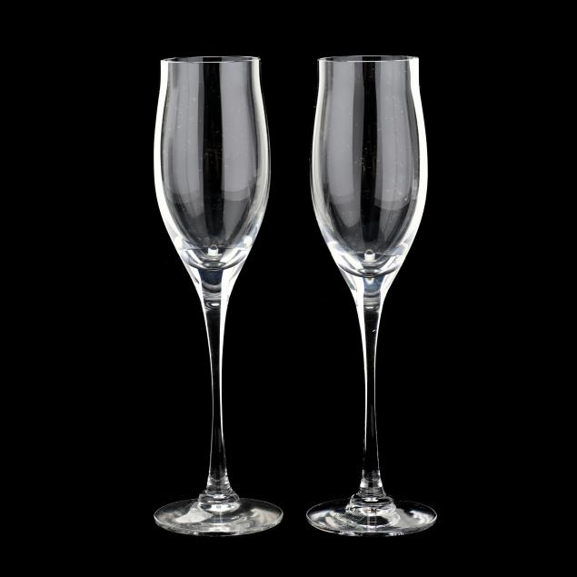 Appraisal: CARTIER PAIR OF CRYSTAL TOASTING FLUTES IN CASE England late