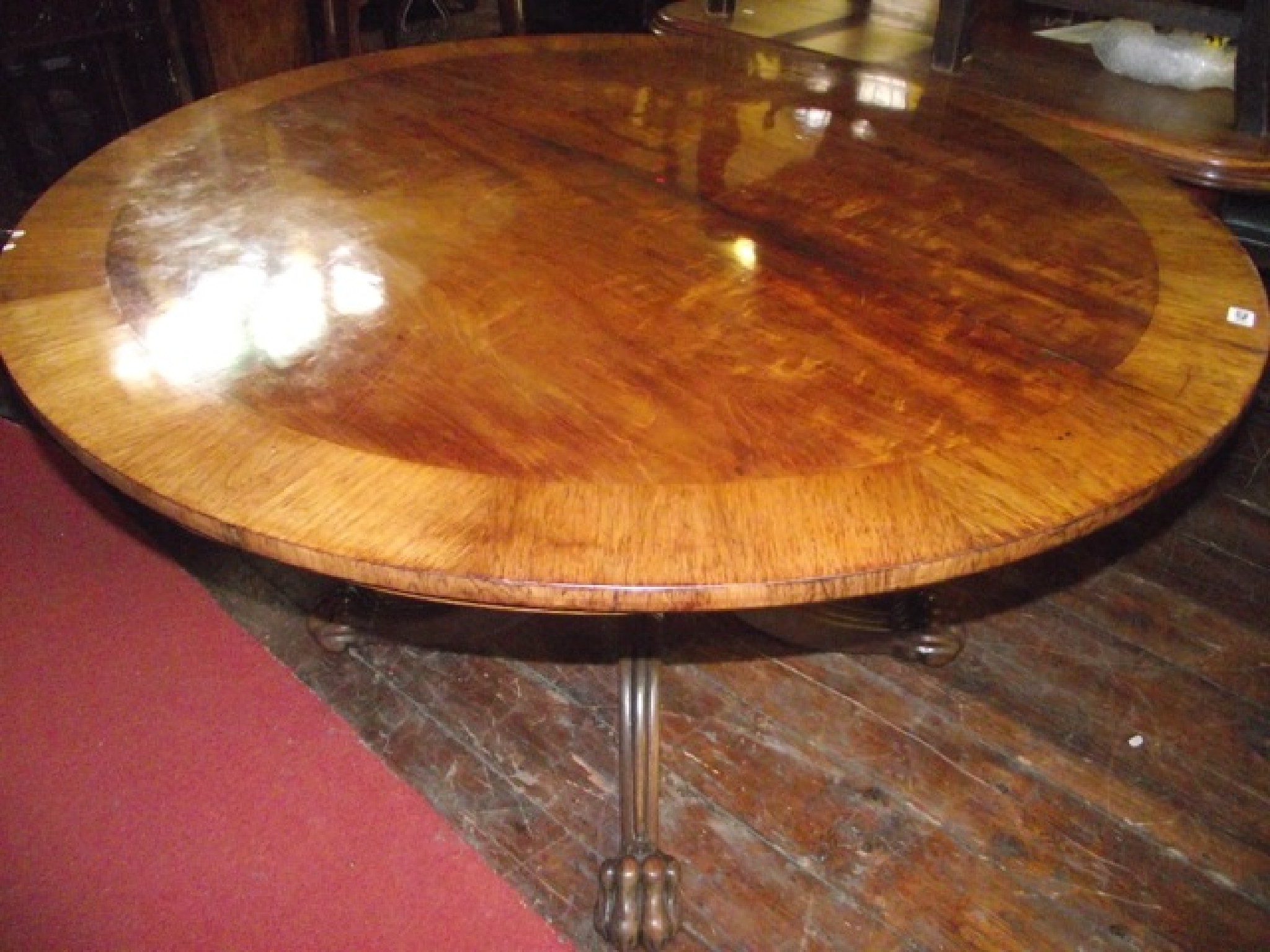 Appraisal: A Regency mahogany and crossbanded breakfast table the circular pillar