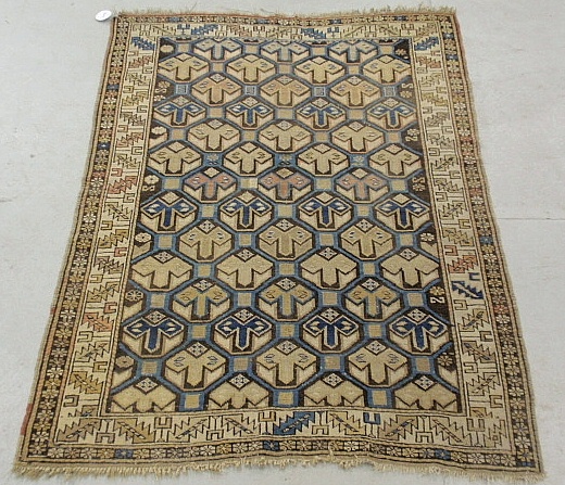 Appraisal: - Dagestan oriental mat with overall geometric patterns x -