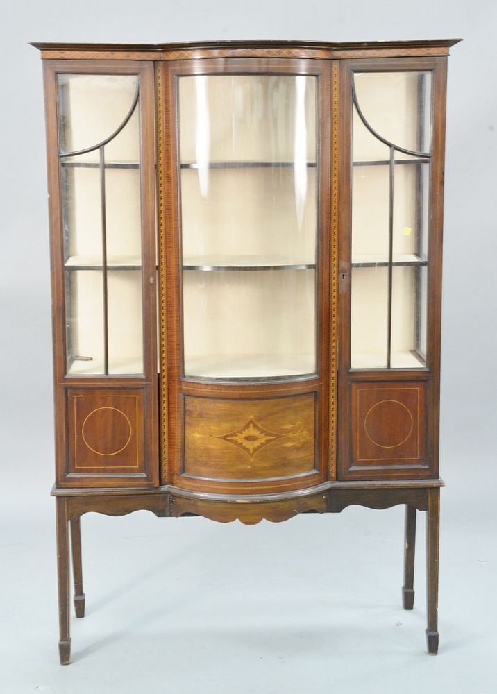 Appraisal: Mahogany china cabinet with bowed glass door ht wd Mahogany