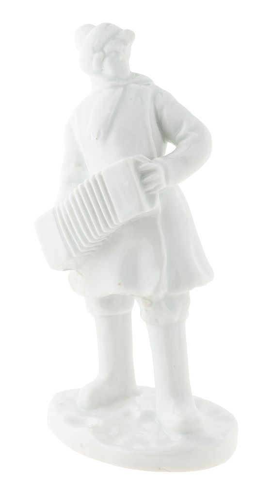 Appraisal: A SOVIET PORCELAIN FIGURE OF AN ACCORDIONIST AFTER BORIS KUSTODIEV