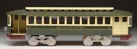 Appraisal: CONTEMPORARY STANDARD GAUGE TROLLEY Circa Dark green bottom panel yellow