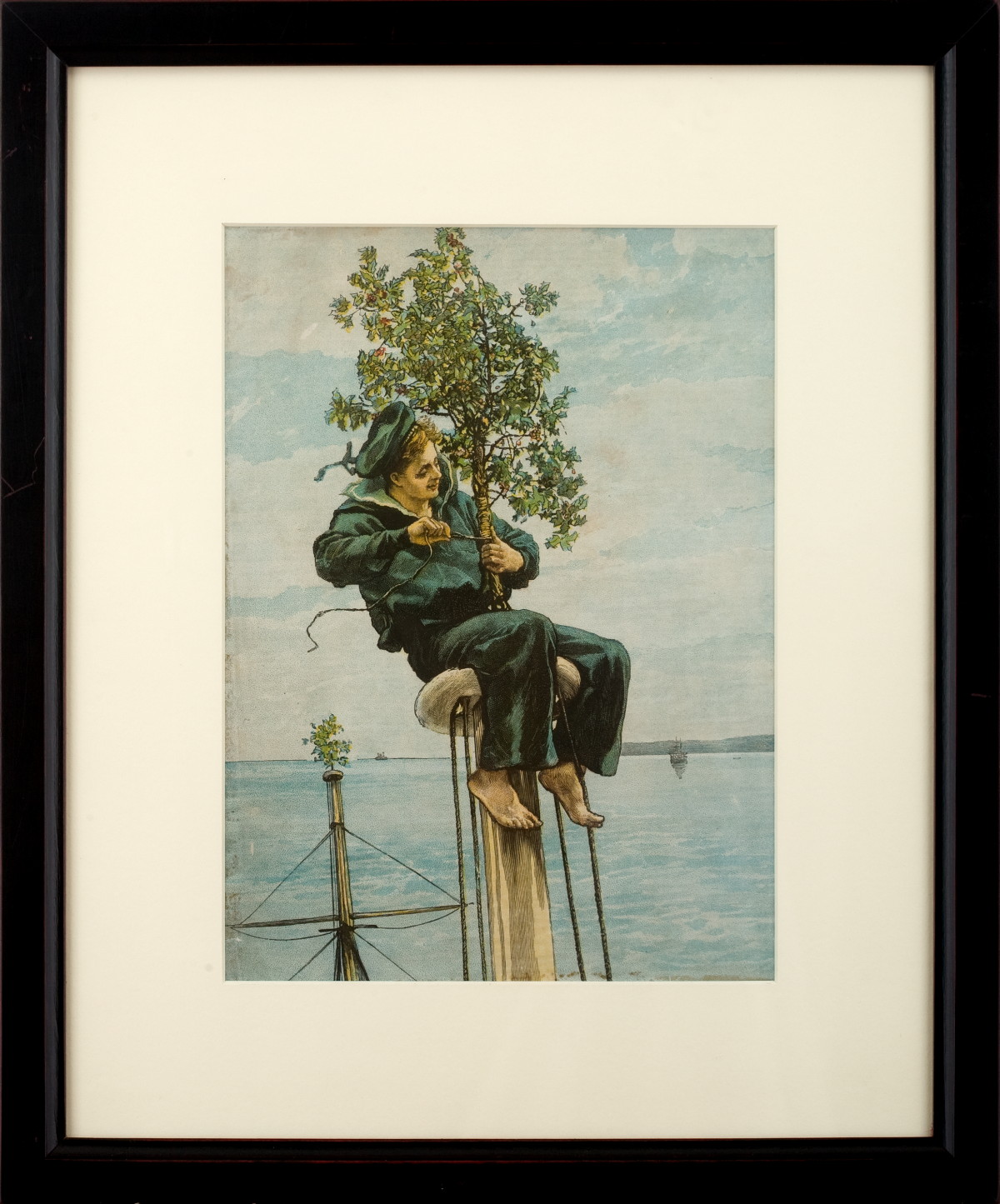 Appraisal: HOLLY ON THE MASTS CIRCA Chromolithograph on paper x inches