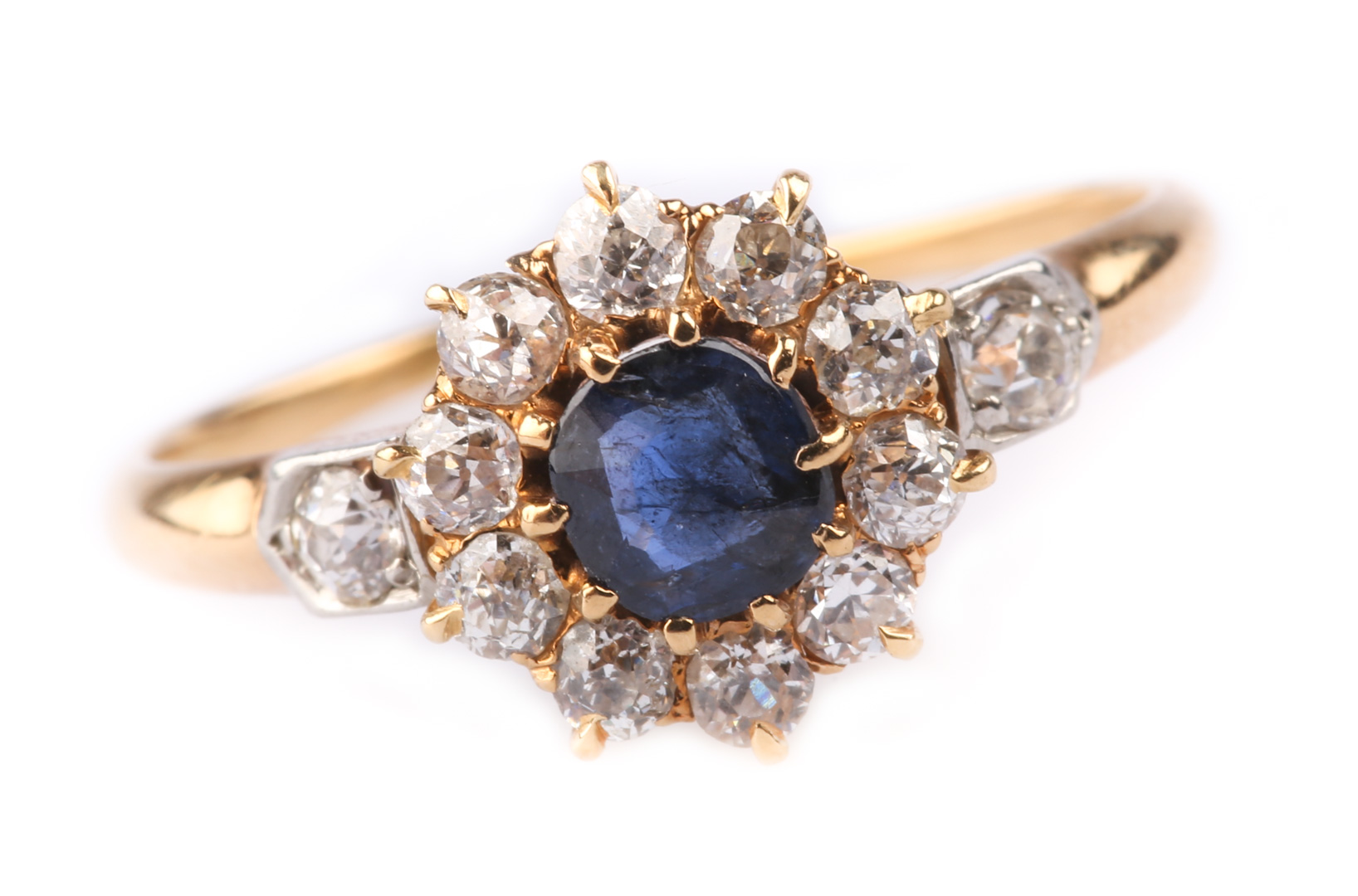 Appraisal: A Lady's Sapphire and Diamond Ring K gold ring featuring