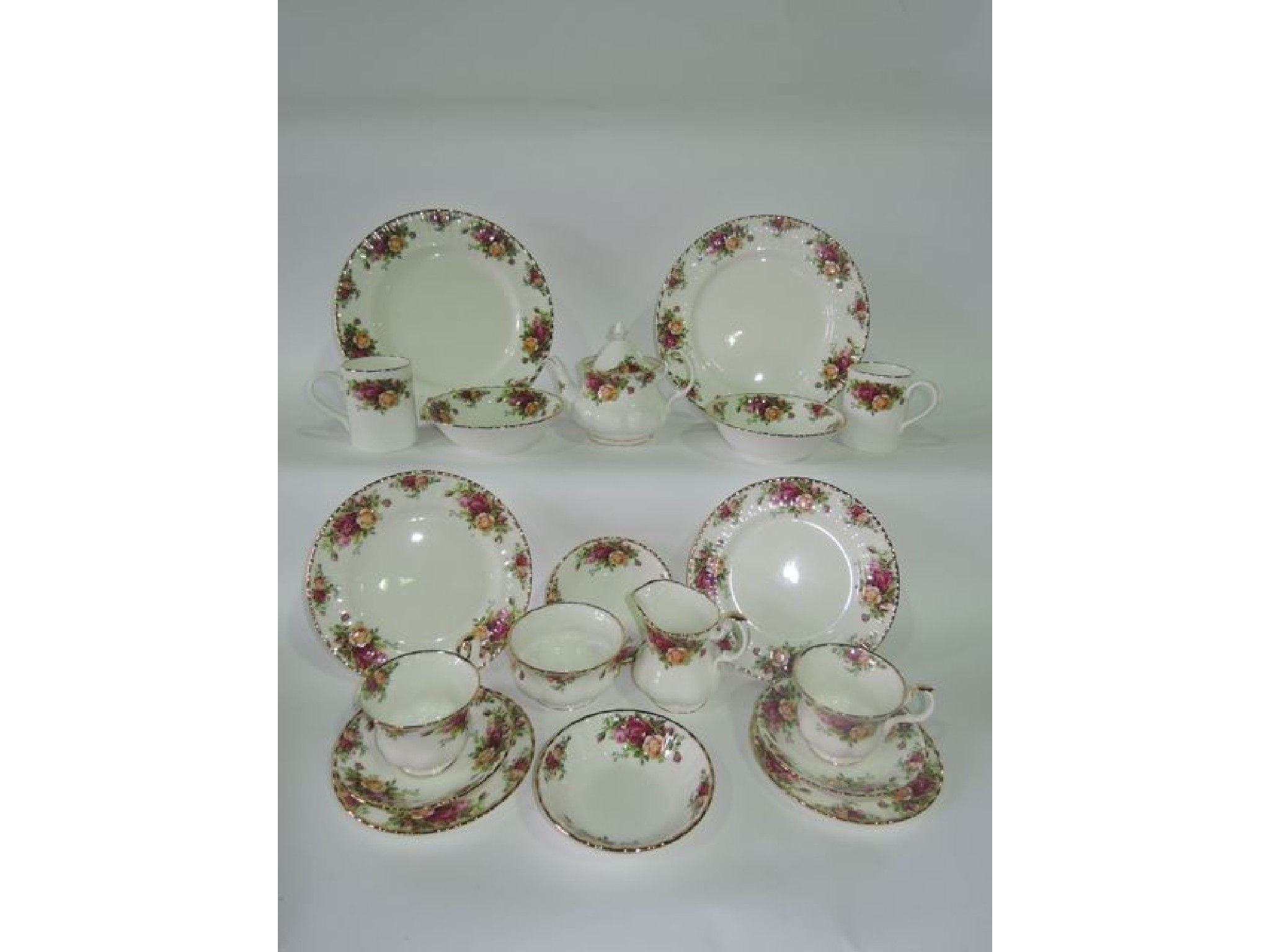 Appraisal: A collection of Royal Albert Old Country Roses pattern dinner