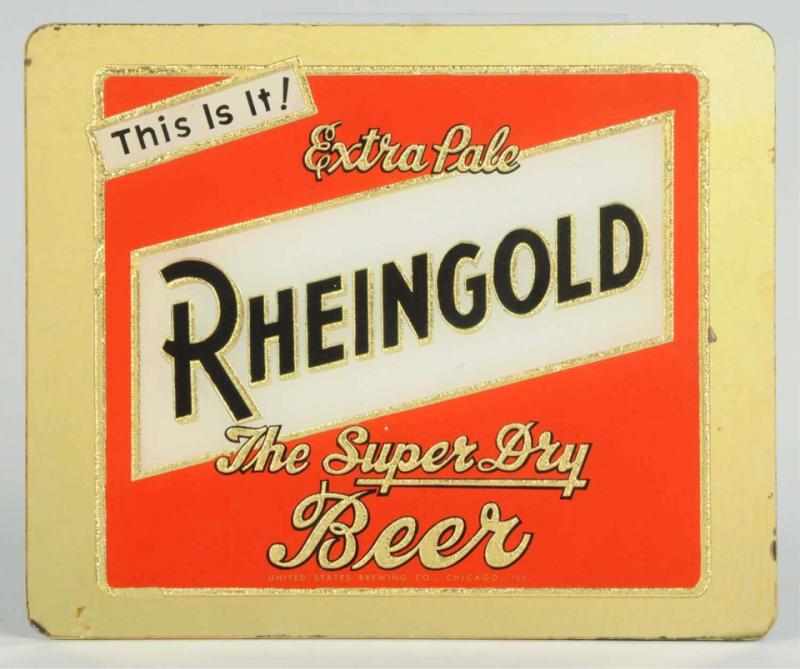 Appraisal: Rheingold Beer Reverse Glass Mirror Sign Overall wear and more