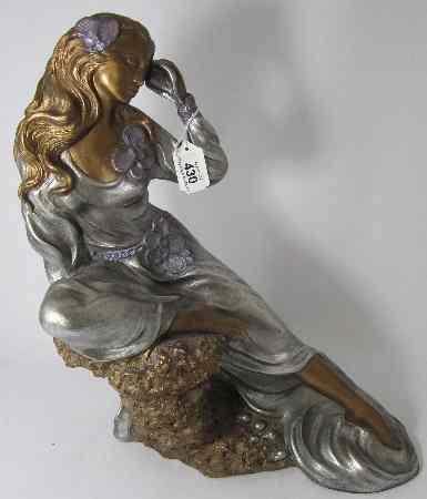 Appraisal: Austin Sculpture of a Lady in a Silver Dress sitting