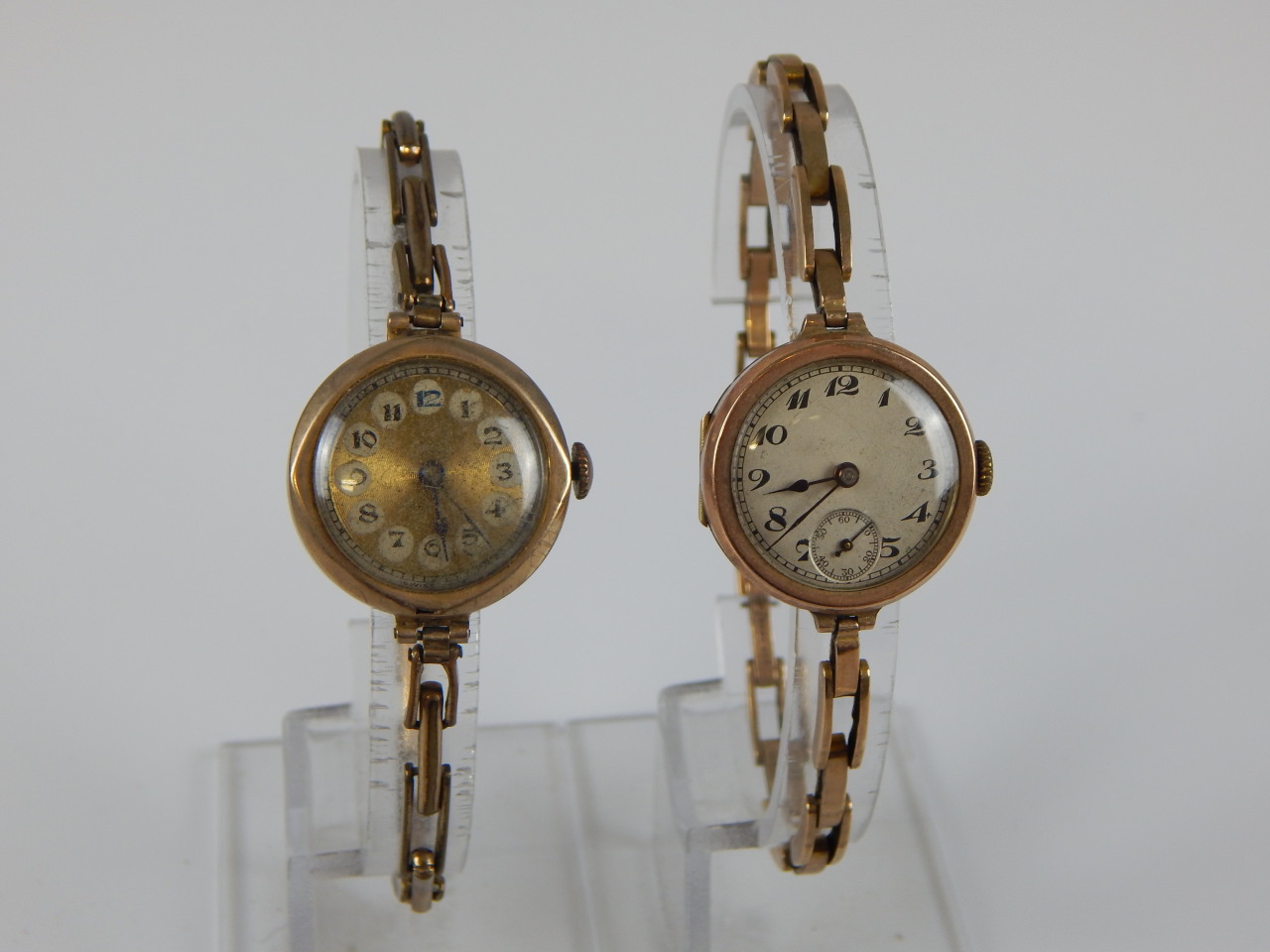 Appraisal: Two wristwatches a ladies expanding wristwatch yellow metal marked ct