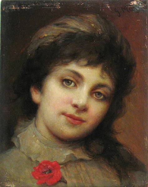 Appraisal: German School th Century A portrait of a young girl