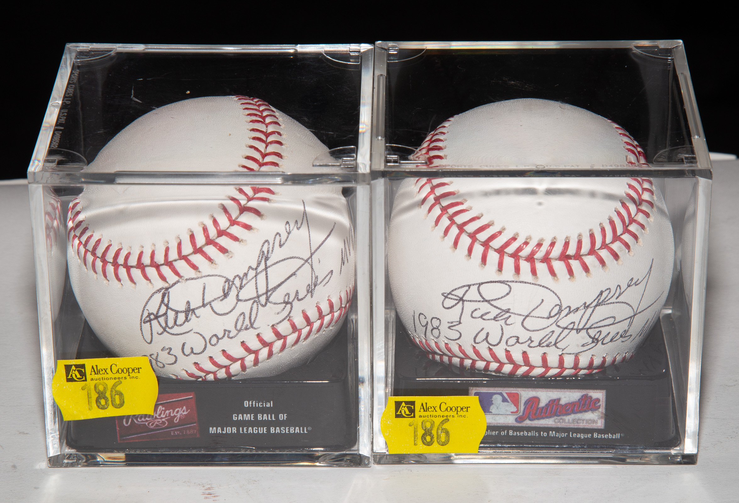 Appraisal: TWO RICK DEMPSEY SIGNED RAWLINGS BASEBALLS Each signed Rick Dempsey