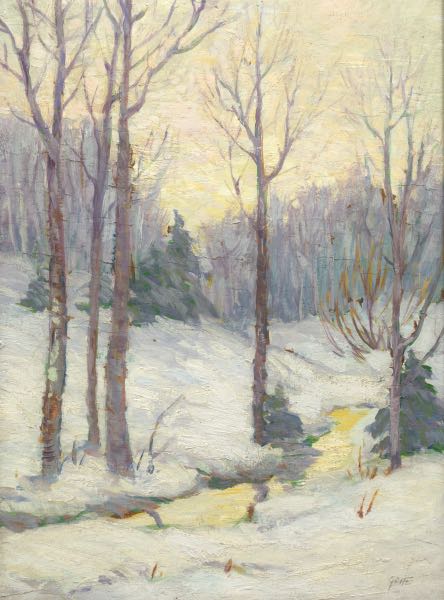 Appraisal: GLADYS GOFFE AMERICAN EARLY TH CENTURY x Winter Evening Oil