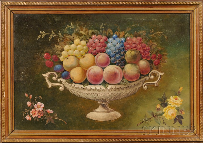 Appraisal: American School th Century Still Life of Fruit in a