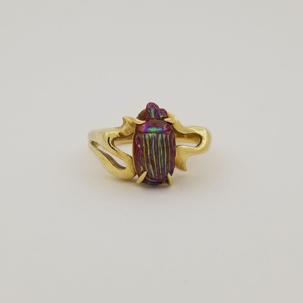 Appraisal: Gold Scarab Ring k Gold Scarab Ring k Overall Weight