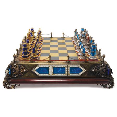 Appraisal: Viennese Enameled Silver Chess Set Estimate -