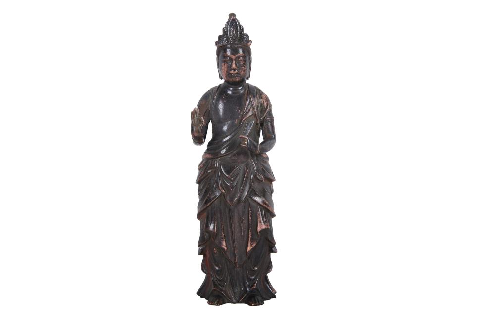 Appraisal: CHINESE BRONZE QUAN YINCondition with even wear to patina commensurate