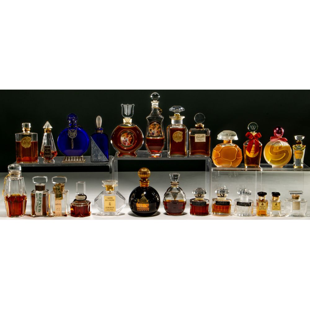 Appraisal: PERFUME BOTTLE COLLECTION items including Houbigant Balenciaga Arpege Carven Vanderbilt