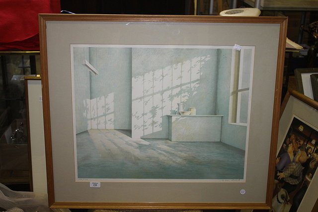 Appraisal: Olivia Raab b Sunlight in a blue room signed and