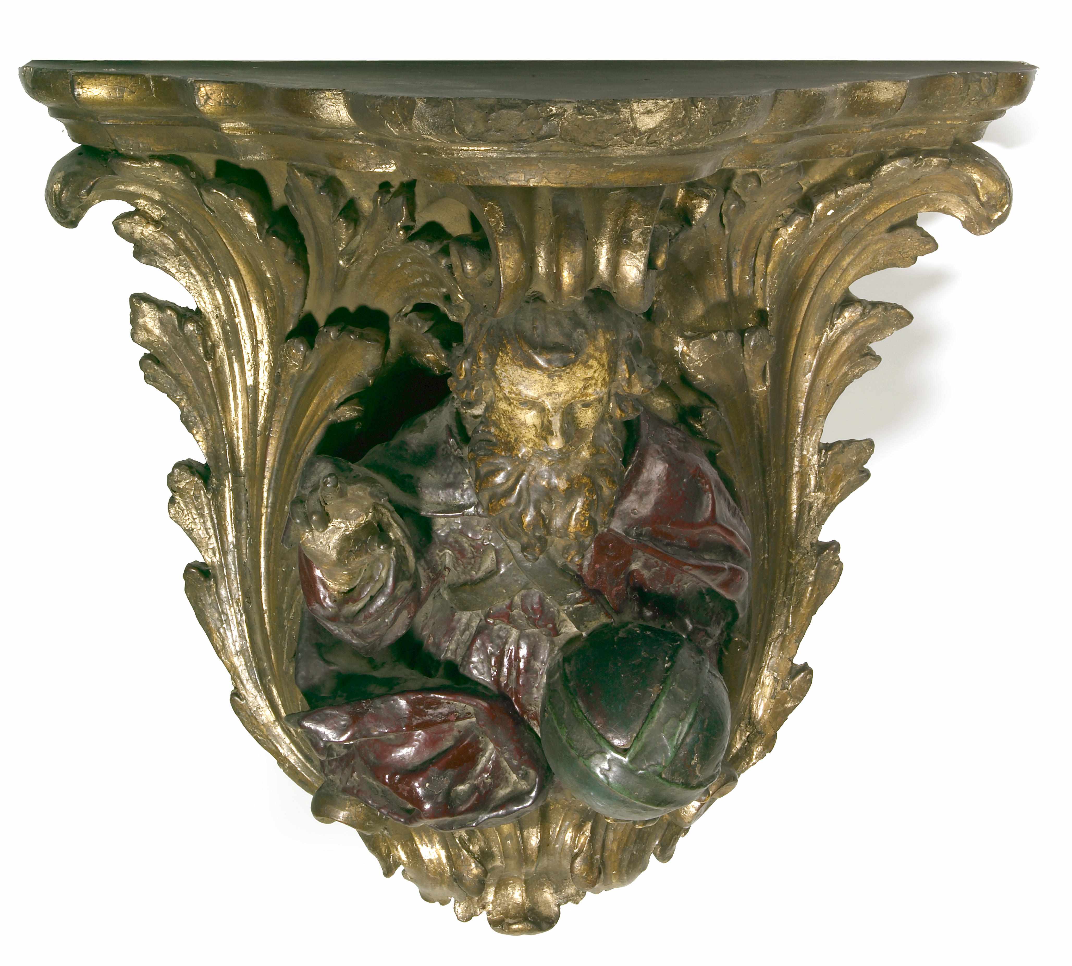 Appraisal: An Italian Baroque style parcel gilt and paint decorated plaster