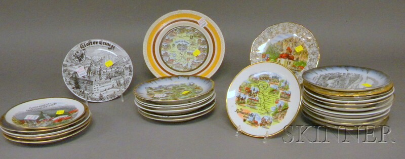 Appraisal: Collection of Transfer-decorated Porcelain German Souvenir Plates th century total