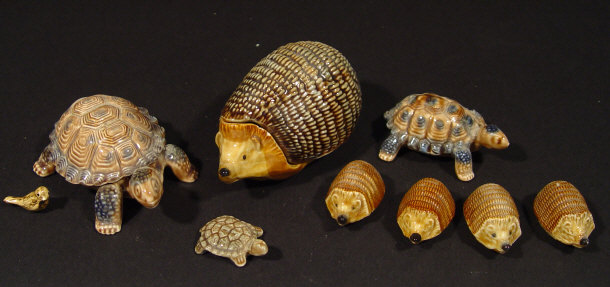 Appraisal: Selection of Wade hedgehog trinket boxes and figures and three