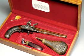 Appraisal: ANTIQUE FLINTLOCK PISTOL BY DURS EGG Antique flintlock pistol by