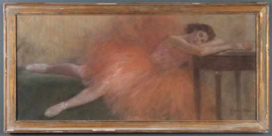 Appraisal: Pierre Carrier-Belleuse French - Recumbent Ballerina pastel on canvas signed