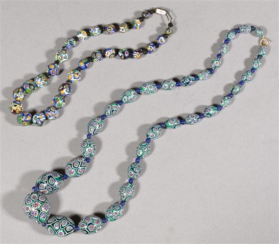 Appraisal: FRATELLI TOSO MURANO LOT OF NECKLACES Millefiori murrine glass Multicoloured