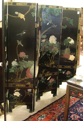 Appraisal: CHINESE SIX-PANEL FLOOR SCREEN the six panels forming a single