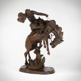 Appraisal: CHARLES M RUSSELL - A Bronc Twister bronze inches high