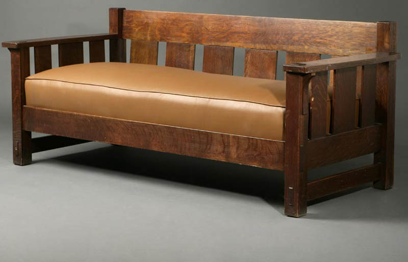 Appraisal: A Lifetime Arts Crafts oak settle sofa A Lifetime Arts