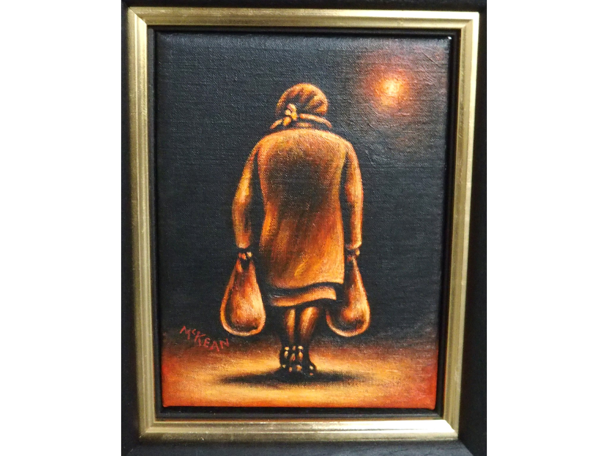 Appraisal: GRAHAM McKEAN Late Night Shopper signed oil on canvas