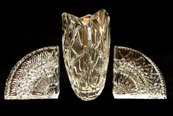 Appraisal: Waterford three pieces of clear cut crystal tulip shaped vase