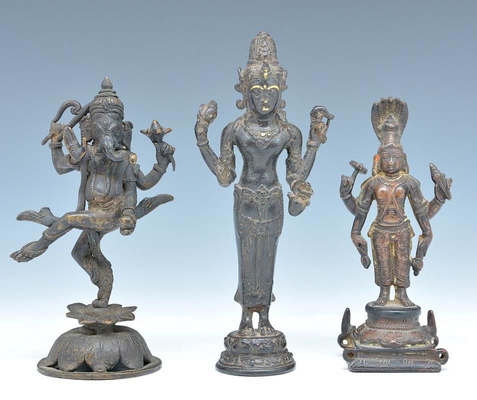 Appraisal: Bronze multi-armed deity figures Bronze figures of multi-armed deities each