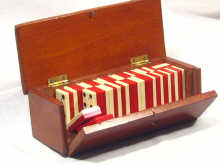 Appraisal: A mahogany box with drop down front containing a composition