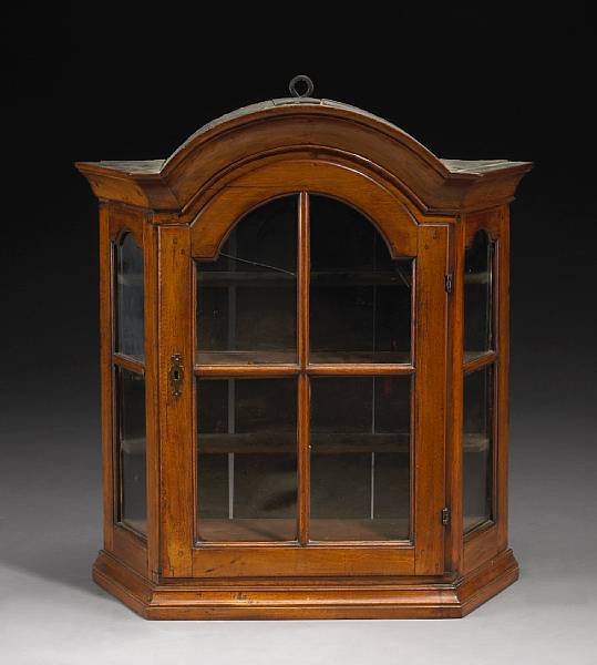 Appraisal: A Queen Anne walnut hanging cupboard probably Pennsylvania th century