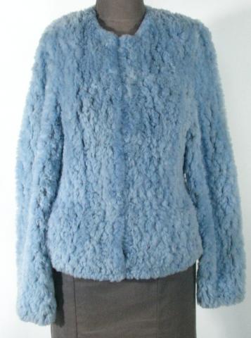 Appraisal: Baby Blue Knitted Sheared Beaver Jacket by ''Paula Lishman'' Size