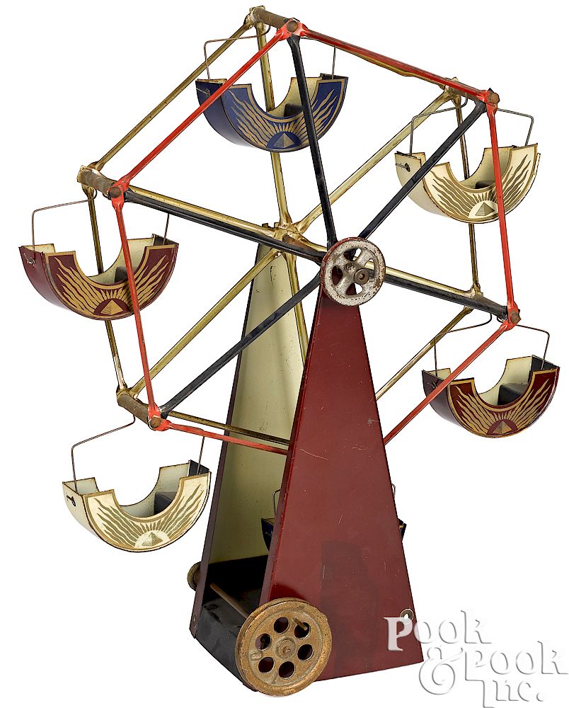 Appraisal: Hawhotte Klausmann Ferris wheel steam toy Hawhotte Klausmann painted and