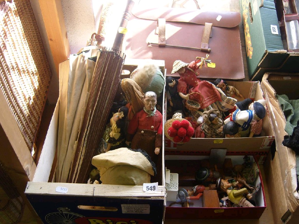 Appraisal: A collection of costume dolls including Pedigree dolls two parasols