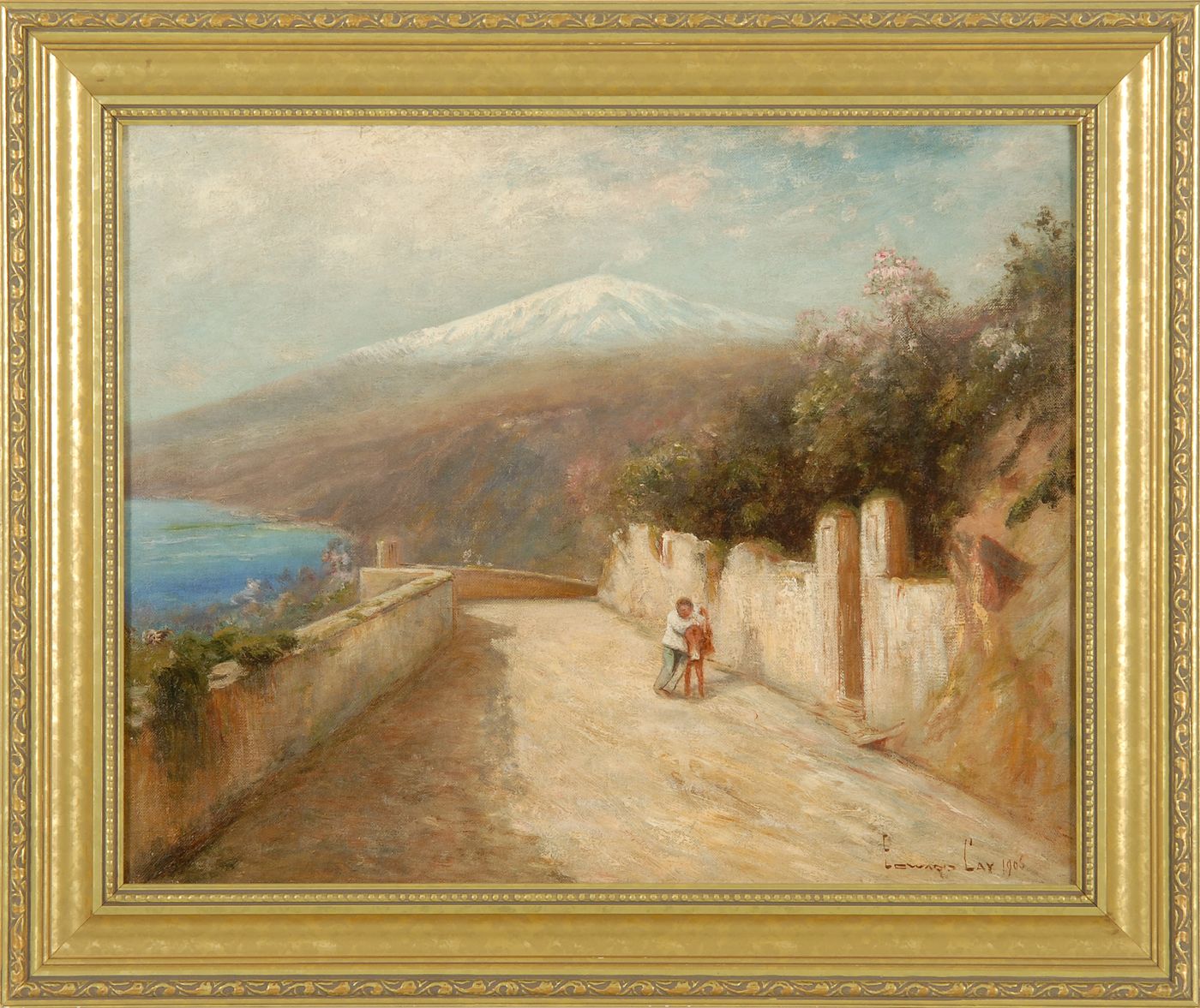 Appraisal: EDWARD GAYAmerican - Walking home depicting a man and a