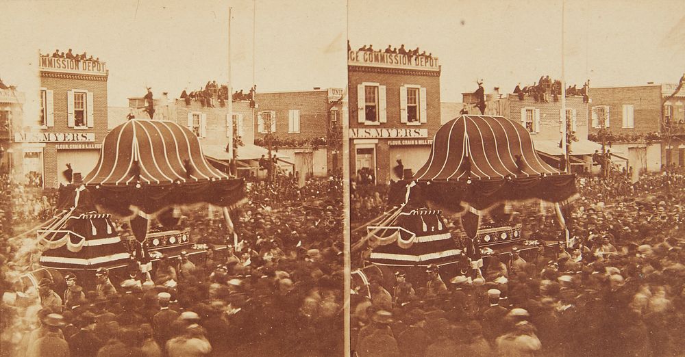 Appraisal: Ridgway Glover Lincoln's Funeral Procession Stereoview Photograph Ridgway Glover -