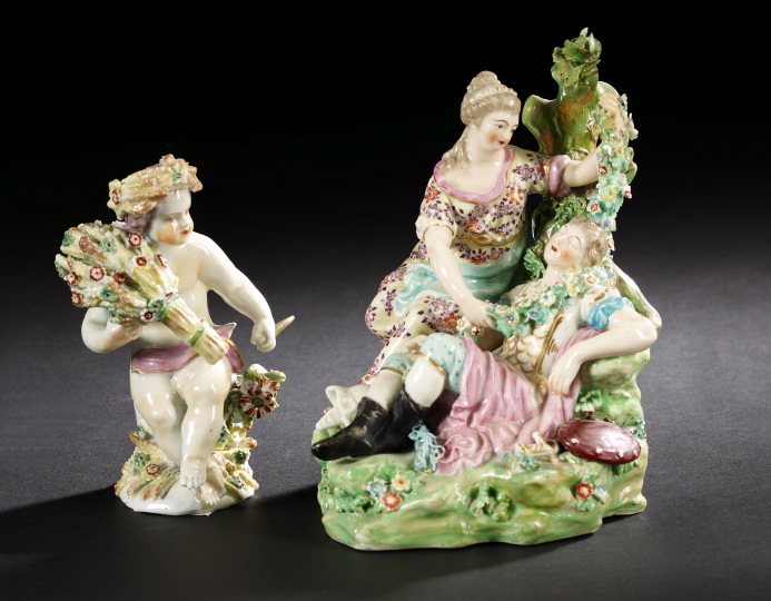 Appraisal: Two Bone Porcelain Figures second quarter th century including a