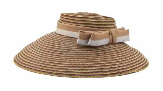 Appraisal: A Laddie Northridge Straw Hat grosgrain bow Labeled Custom Made