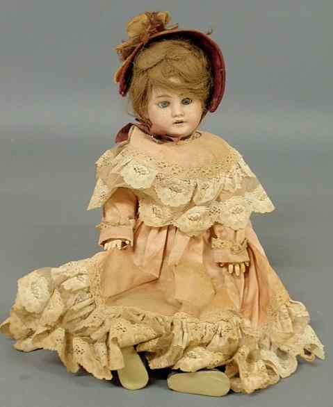 Appraisal: German bisque head doll marked with composition body h