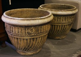 Appraisal: A pair of large stone planters cm diameter cm high