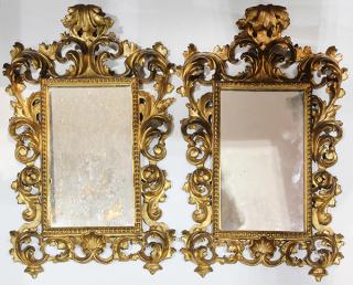 Appraisal: Pair of Rococo wall mirrors Pair of Rococo wall mirrors