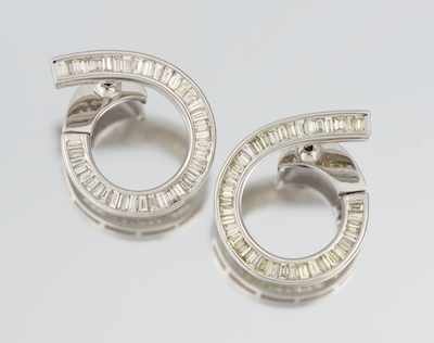 Appraisal: A Pair of k Gold and Diamond Earrings k white